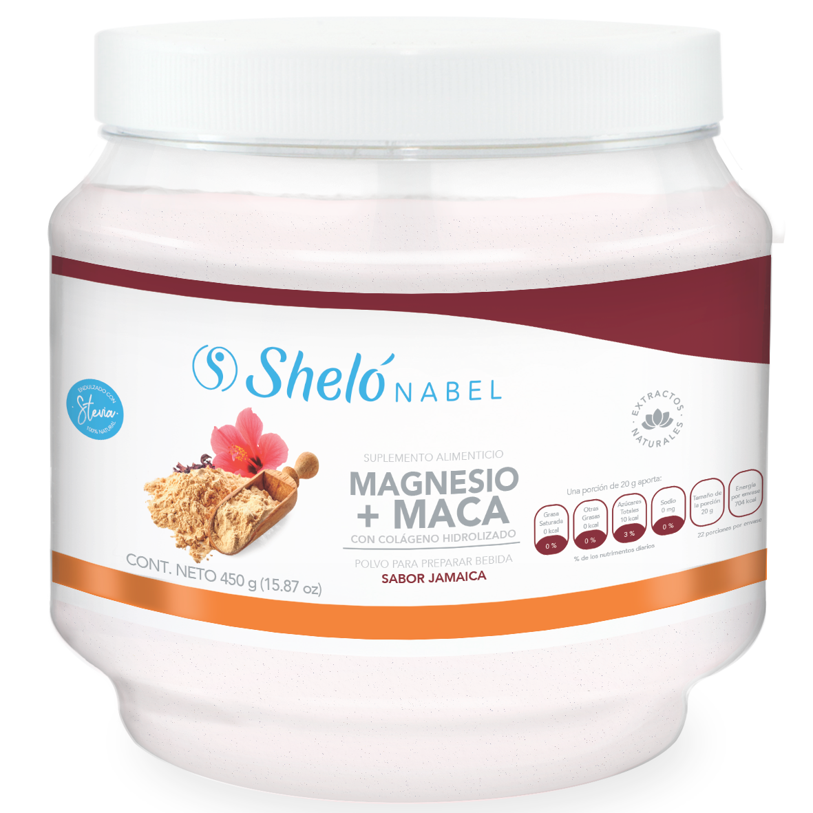 Magnesio + Maca Colágeno Hidrolizado Sabor Jamaica